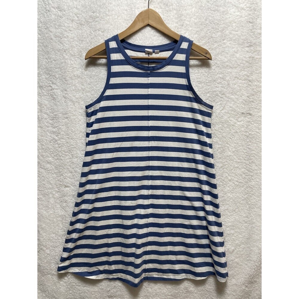 GAP Striped Sleeveless Dress Medium Blue/White Trendy Summer Fashion Stripes